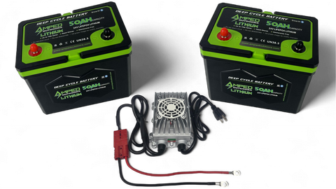 24V 100Ah Trolling Motor Lithium Battery Bundle - Bluetooth - Heated - 24V 10A Charger