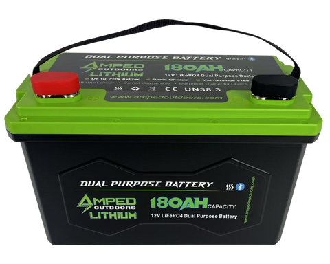 180Ah Dual Purpose Lithium Battery (Cranking) 12.8V - Bluetooth - IP67 Waterproof - Heated