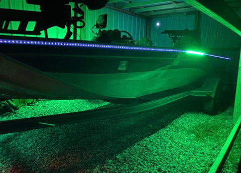 LED Black/Green Fishing Light Kit For Bass Boats