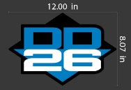 DD26 Fishing Carpet Decal 12" x 8"