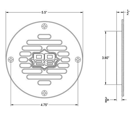 Billet Aluminum Drain Plate with Screen 4" Round for Boats